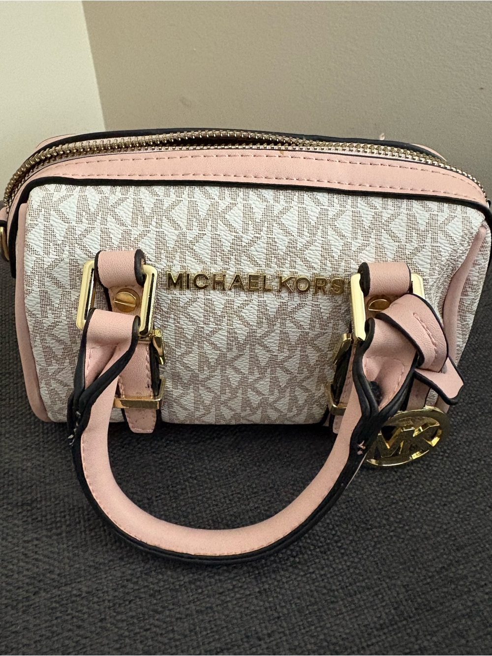Pink and White Mini Michael Kors Handbag Pre Owned